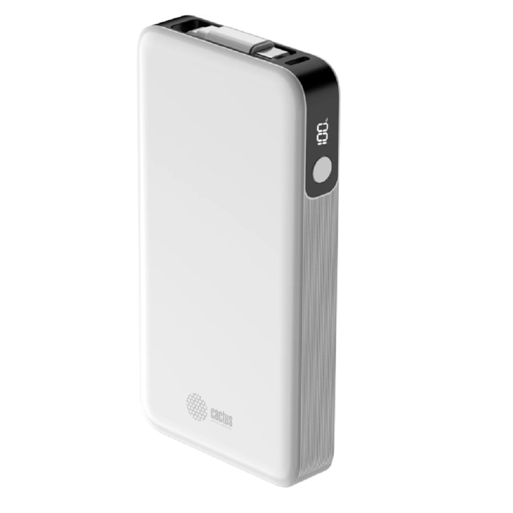 Мобильный аккумулятор Cactus CS-PBFSPA-10000 10000mAh 22.5W 4.5A 2xUSB-C белый