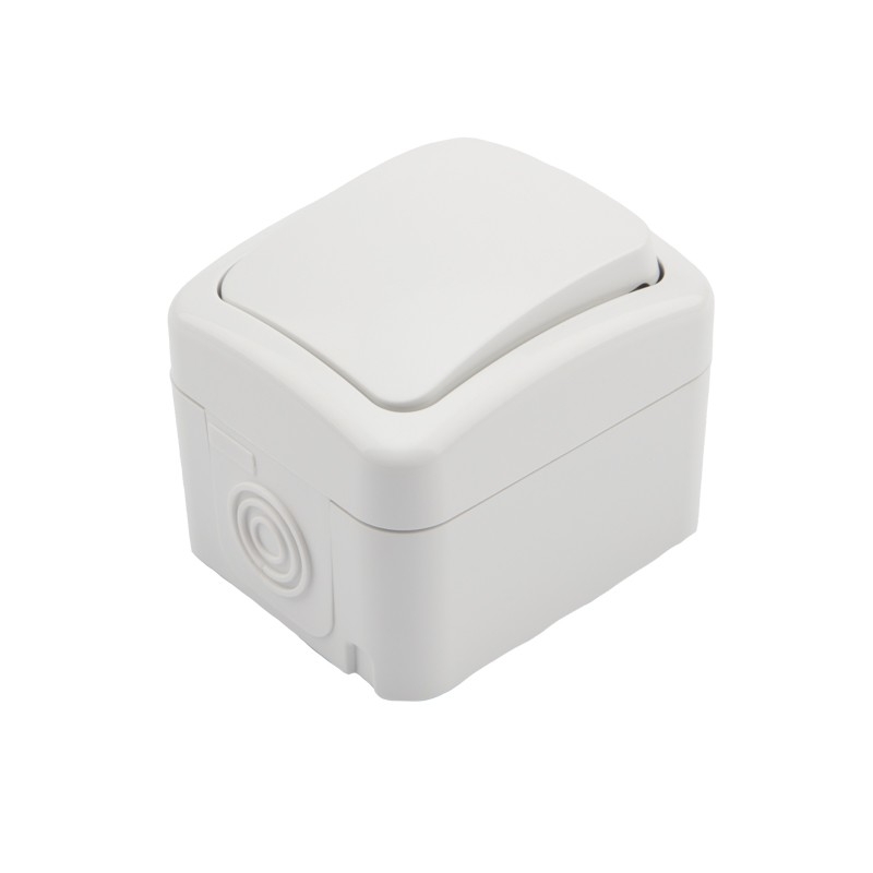 Rexant KR-78-0603	 Переключатель проходной KRANZ Mini OG открытой установки, IP54 белый														