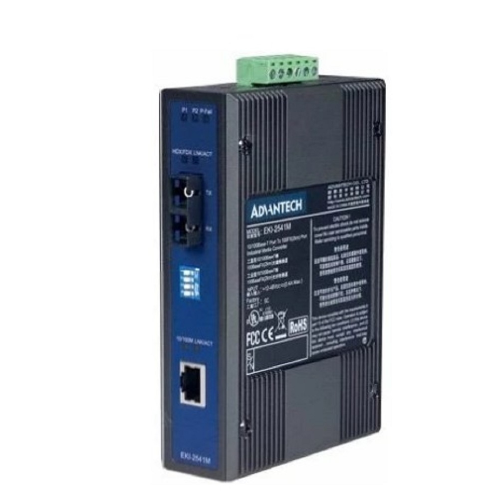 Преобразователь среды передачи для Ethernet,1 порт 10/100Base-TX (RG-45) и 1 порт 100Base-FX (SC, многомодовый) (EKI-2541M-AE)