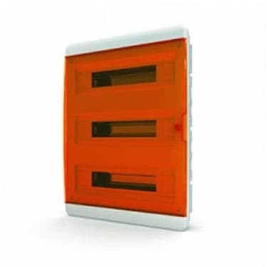 TEKFOR 01-02-083 Щит встраиваемый 54 мод. IP41, прозрачная оранжевая дверца BVO 40-54-1