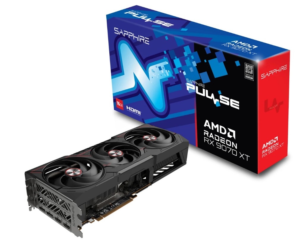 Sapphire RX9070XT PULSE 16GB GDDR6 256bit 2xDP 2xHDMI 3FAN RTL (11348-03-20G)