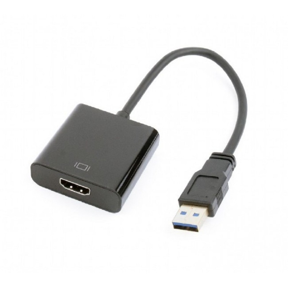 Переходник Cablexpert, USB Type A (M) -> HDMI (F), 0.15 м, цвет чёрный, A-USB3-HDMI-02