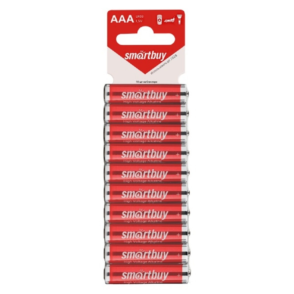 Smartbuy (SBBA-3A10SB) Батарейка алкалиновая Smartbuy LR03/10SB (300/600)(10шт. в уп-ке)