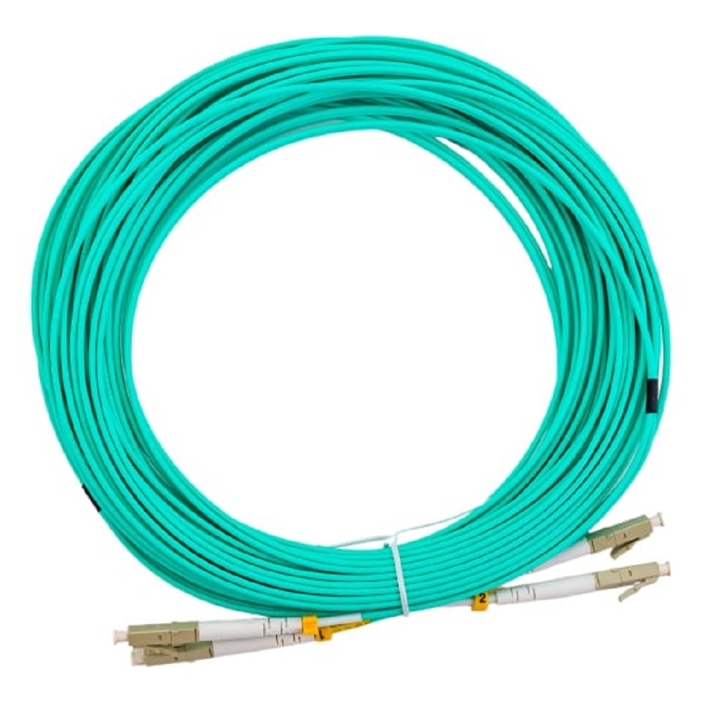 Кабель Hyperline  FC-D2-503-LC/PR-LC/PR-H-15M-LSZH-AQ Патч-корд волоконно-оптический (шнур) MM 50/125(OM3), LC-LC, duplex, 10G/40G, LSZH, 15 м