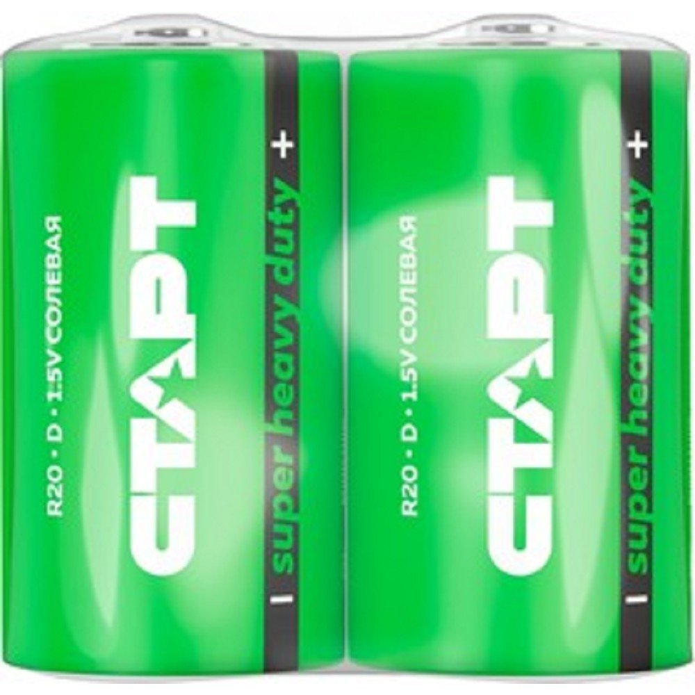Батарейки СТАРТ R20-SH2 - 12/288, D, 2 шт. в шринке со стикером
