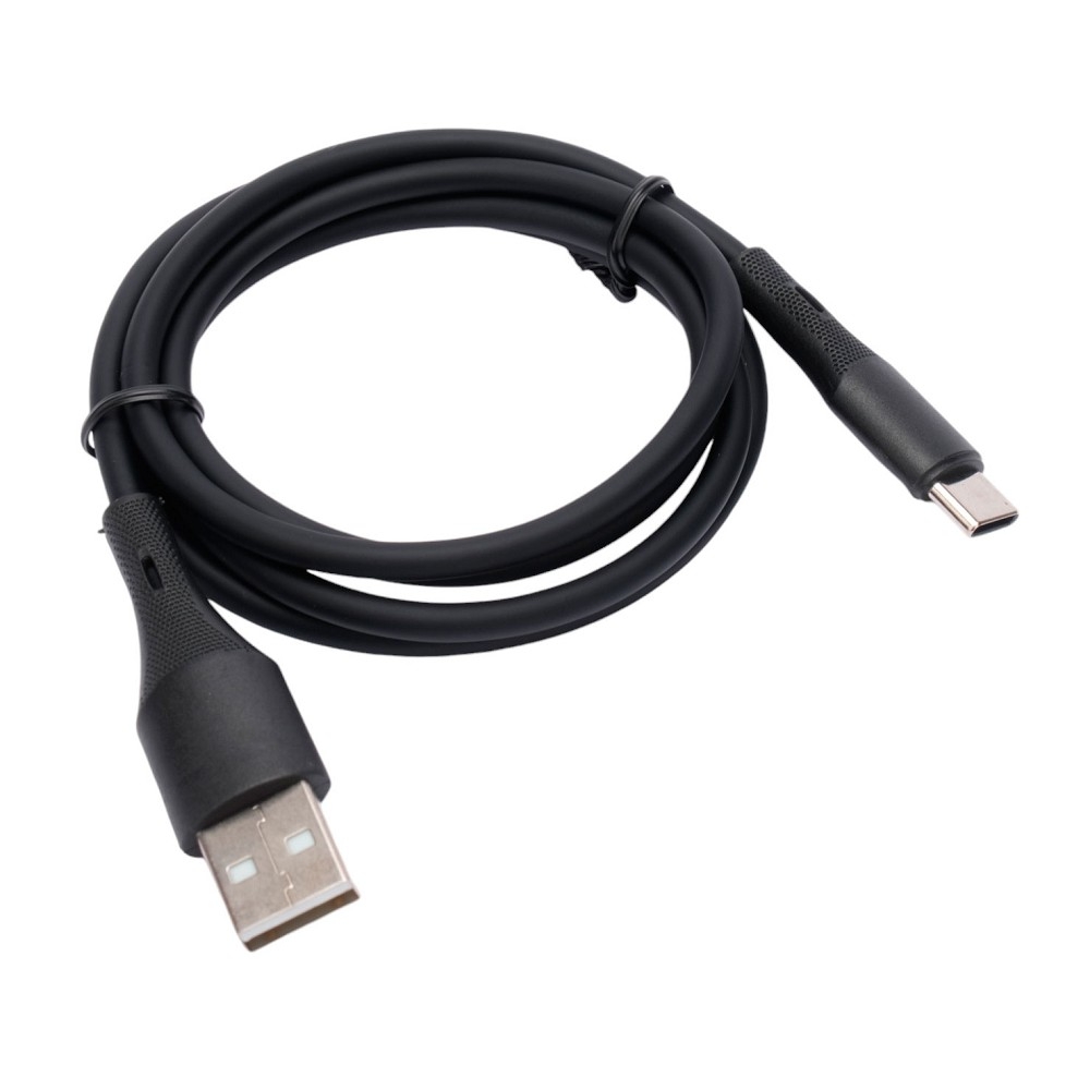 Cablexpert Кабель USB2.0 AM/Type-C, 3А, 18Вт, QC3.0, силиконовый, медь, 1м, черный, пакет (CC-USB2S-AMCM-1M-BK)