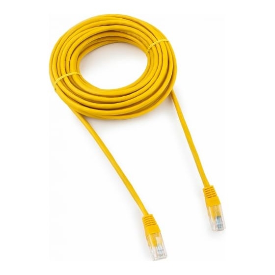 <019811> Кабель патч-корд .Patch cord кат.5e 7.5м, Cablexpert, многожильный, желтый [PP12-7.5M/Y]