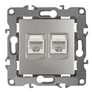 Эра Б0019357 12-3108-15 Розетка информационная двойная 2XRJ45, Эра12, перламутр