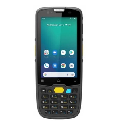 Newland MT6755 Sei Mobile Computer with 4" touchscreen, 2D CMOS Mega Pixel imager with Laser Aimer (CM6x), 4GB/64GB, BT, WiFi, 4G, GPS, NFC and Camera. Incl.  Protective case, Handstrap