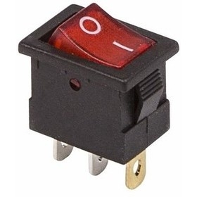 Выключатель клавишный 12В 15А (3с) ON-OFF красн. с подсветкой Mini (RWB-206-1; SC-768) Rexant 36-2170
