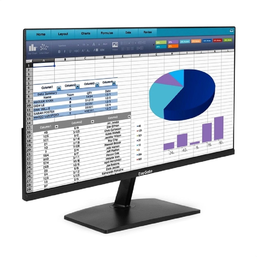 Монитор с аудио выходом 23.8" 100 Гц ExeGate SmartView EZ2400A (IPS LED Grade A+, FHD, 1920x1080@100Hz, 16:9, 250cd/m2, 1500:1, 178°/178°, 5ms, D-Sub, HDMI, DisplayPort, audio-out, FreeSync, Flicker-free, Low Blue Light, HDMI cable 1.5m, VESA, регулировка наклона (tilt), black)