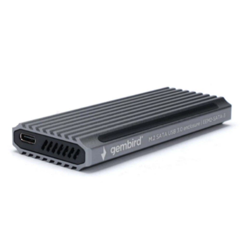 Повреждение упаковки Gembird EEM2-SATA-3 Внешний корпус USB 3.1 для M2 SATA порт Type-С, RGB подсветка, металл, серебристый