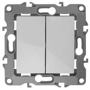 Эра Б0034229 14-1104-01 Выключатель двойной, 10АХ-250В, IP20, Эра Elegance, белый