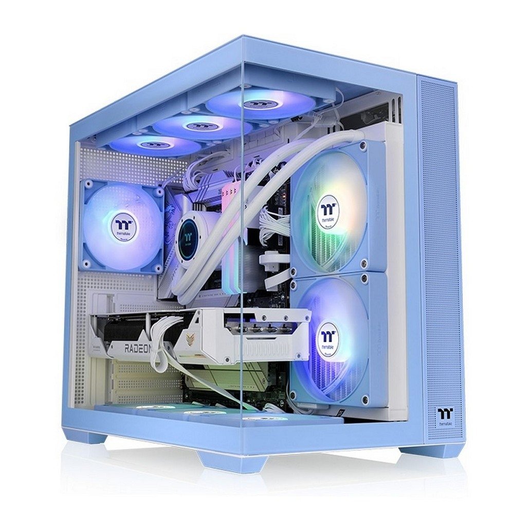 Корпус Thermaltake View 380 TG ARGB синий без БП ATX 6x120mm 2x140mm 1x200mm 2xUSB3.0 audio bott PSU