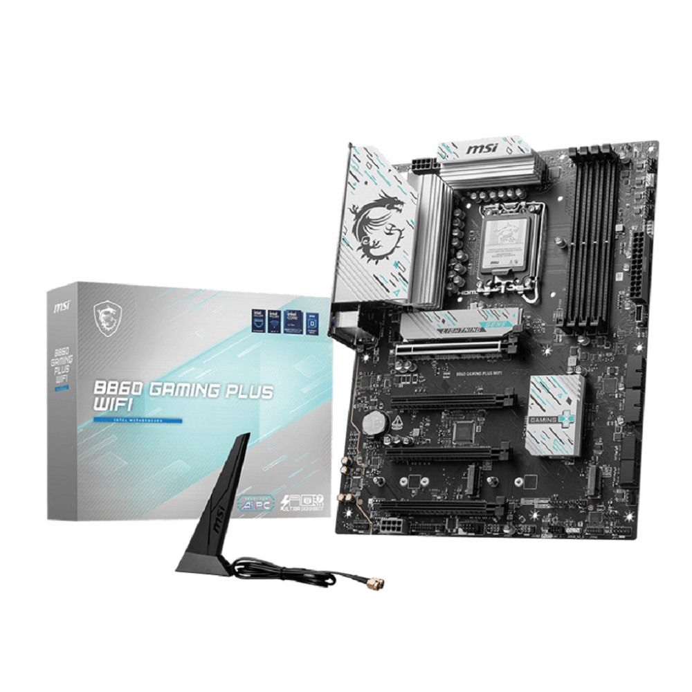 Материнская плата MSI B860 GAMING PLUS WIFI Soc-1851 Intel B860 4xDDR5 ATX AC`97 8ch(7.1) 5Gigabit RAID+HDMI+DP