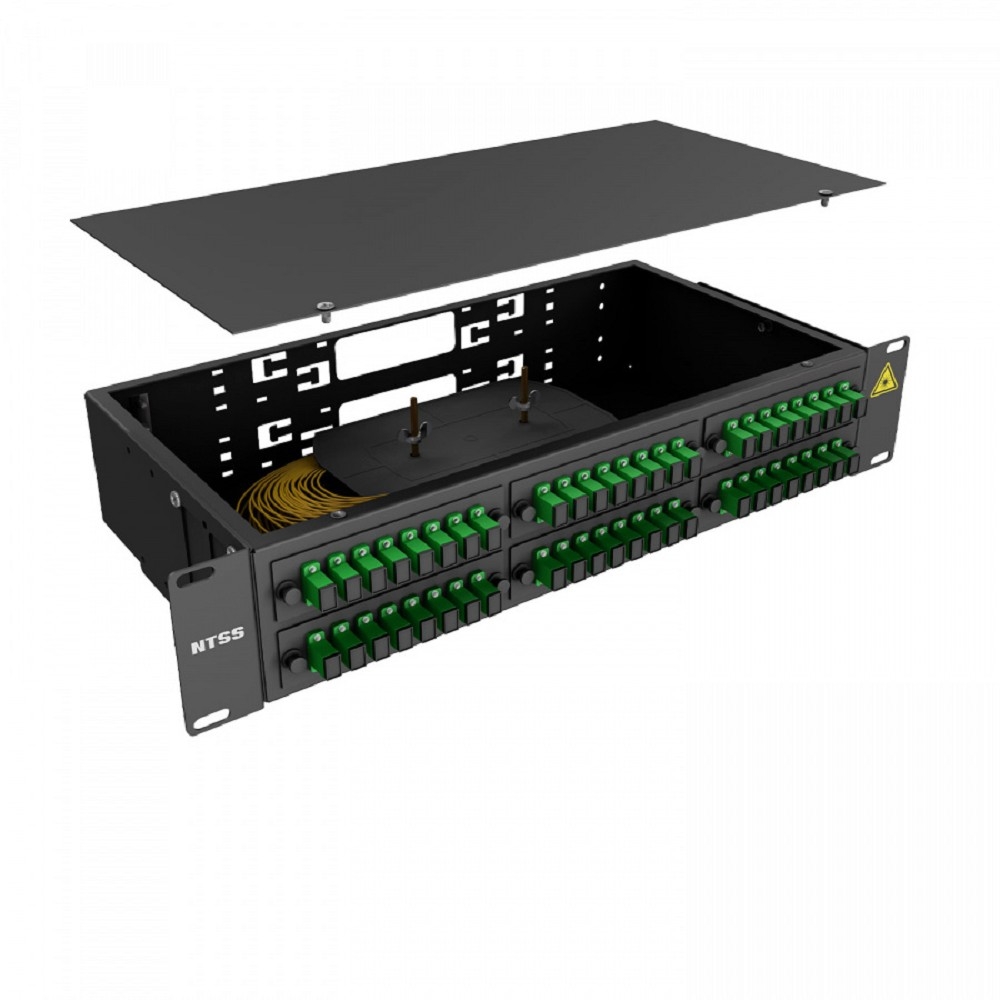 NTSS Кросс 19" NTSS PREMIUM, предсобранный 2U, 32 порта SC/APC, 9/125 мкм, (сплайс, пигтейлы, кдзс, планки, адаптеры), черный, RAL9005 NTSS-RFOB-PM-2U-32-SC/A-9-SP1.5G1A-BL