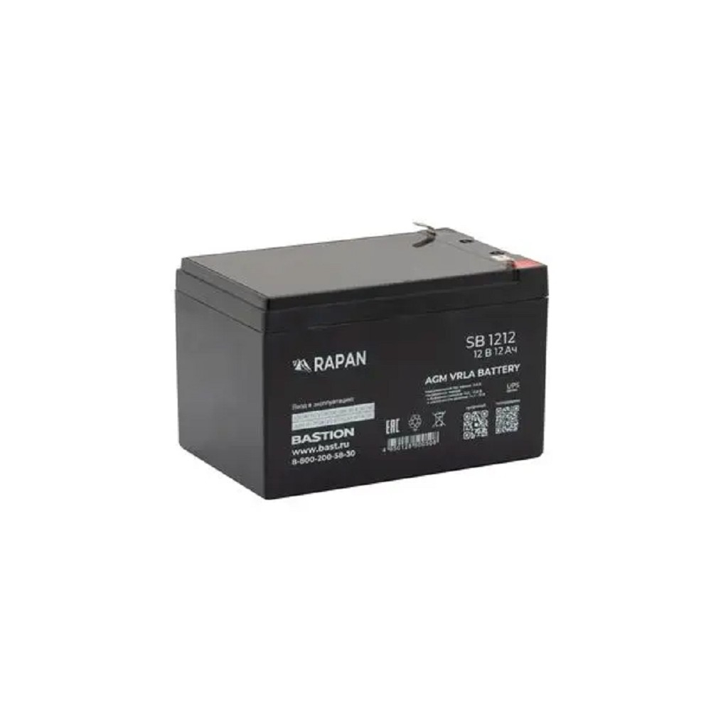 АКБ БАСТИОН RAPAN SB 1212 AGM 12V 12Ач, клеммы F2 нож, гарантия 1 год (9165)