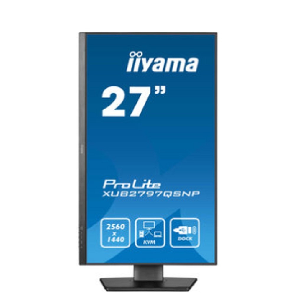 LCD Iiyama 27" XUB2797QSNP-B1 {IPS 2560x1440 100Hz 1ms 300cd 1300:1 HDMI DisplayPort USB-C KVM RJ45 HAS VESA}