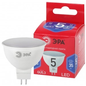 Эра Б0045349 Лампочка светодиодная RED LINE LED MR16-5W-865-GU5.3 R GU5.3 5 Вт софит холодный дневной свет