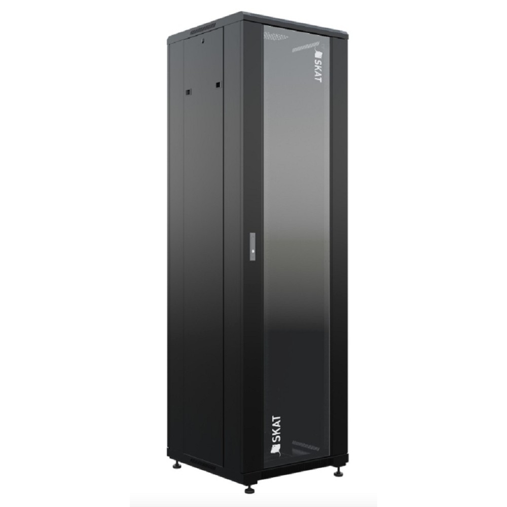 БАСТИОН SKAT TB-22R660GF-B Шкаф напольный универсальный серверный 22U 600х600мм, дверь стеклянная (4400) {1.5 года гарантия}