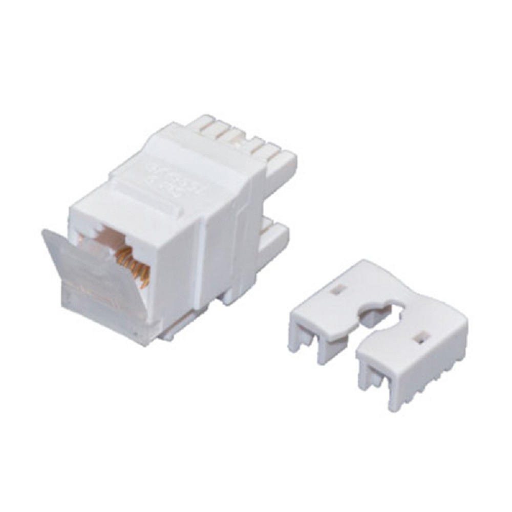 Rexant (02-0254-1) Модуль Keystone Jack RJ-45(8P8C), UTP неэкранированный, CAT 6, тип 180 градусов, с пылезащитной шторкой, белый PRO
