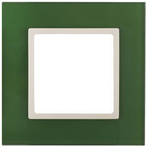 Эра Б0034481 14-5101-27 Рамка на 1 пост, стекло, Эра Elegance, зелёный+сл.кость