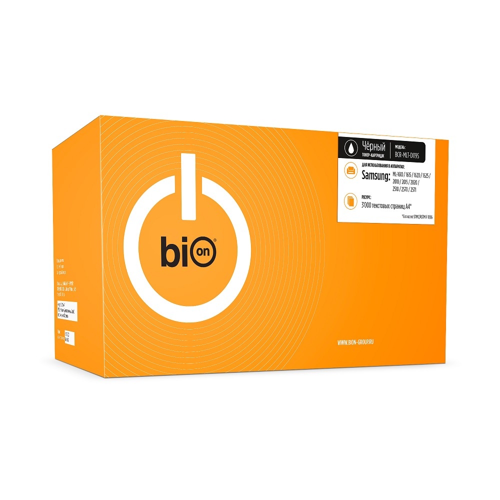 Bion BCR-MLT-D119S  Картридж для Samsung ML-1615/2010/2015/2020/2570/2571/1610/2510/4521/1620/1625/4321 (3000  стр.), Черный