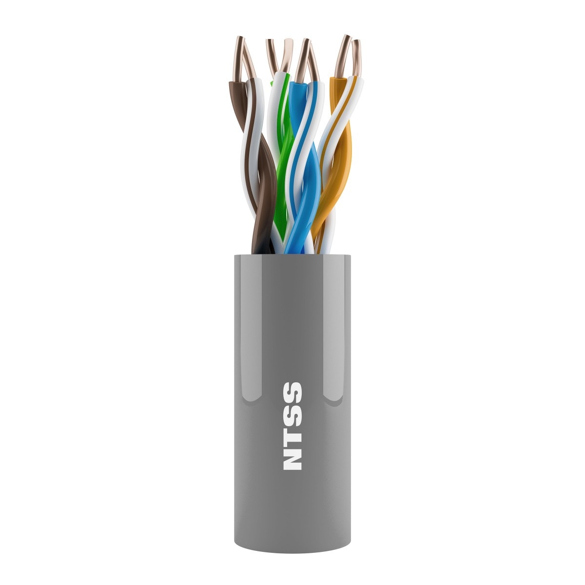 NTSS Кабель витая пара NTSS PREMIUM внутренний одножильный U/UTP 4PR 24AWG CAT5e LSZH нг(A)-HF 305м серый, системная гарантия 25 лет NTSS-IN-PM-UUTP4-5e-LSZH-GY