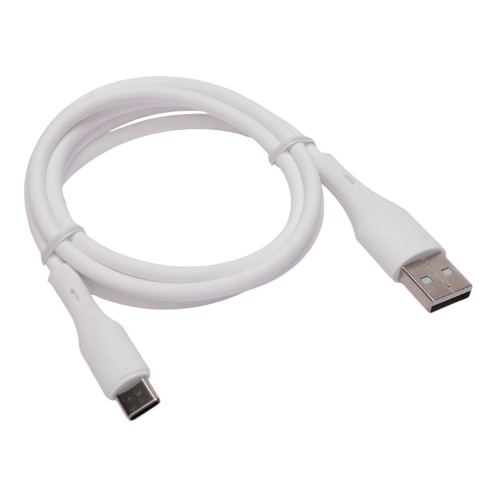 CC-USB2S-AMCM-1M-W Кабель USB2.0 Cablexpert CC-USB2S-AMCM-1M-W AM/Type-C, 3А, 18Вт, QC3.0, силиконовый,  медь, 1м, белый