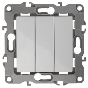 Эра Б0014669 12-1107-01 Выключатель тройной, 10АХ-250В, Эра12, белый