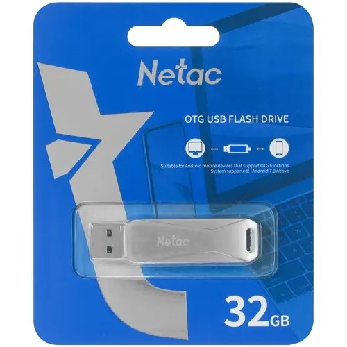 Netac USB Drive 32GB U782C <NT03U782C-032G-30PN/NT03U782C-032G-32PN>, USB3.0+TypeC, металлическая