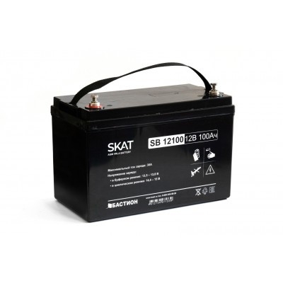 АКБ БАСТИОН SKAT SB 12100 AGM 12V 100Ач I зар.30А клеммы под болт М6,  гарантия 18 мес (2542)