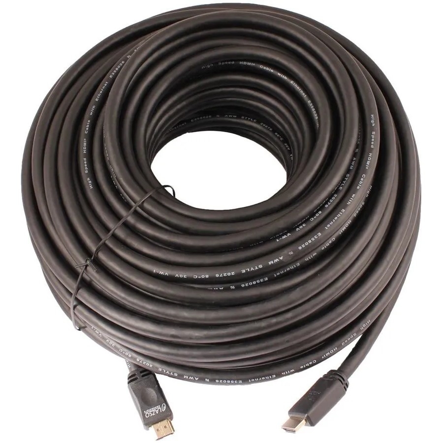 Кабель аудио-видео LAZSO WH-111 HDMI (m)/HDMI (m) 35м. позолоч.конт. черный (WH-111(35M))