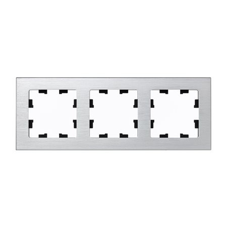 Systeme electric ATN312103 Рамка 3-постовая ATLASDESIGN NATURE, МЕТАЛЛ СЕРЕБРО