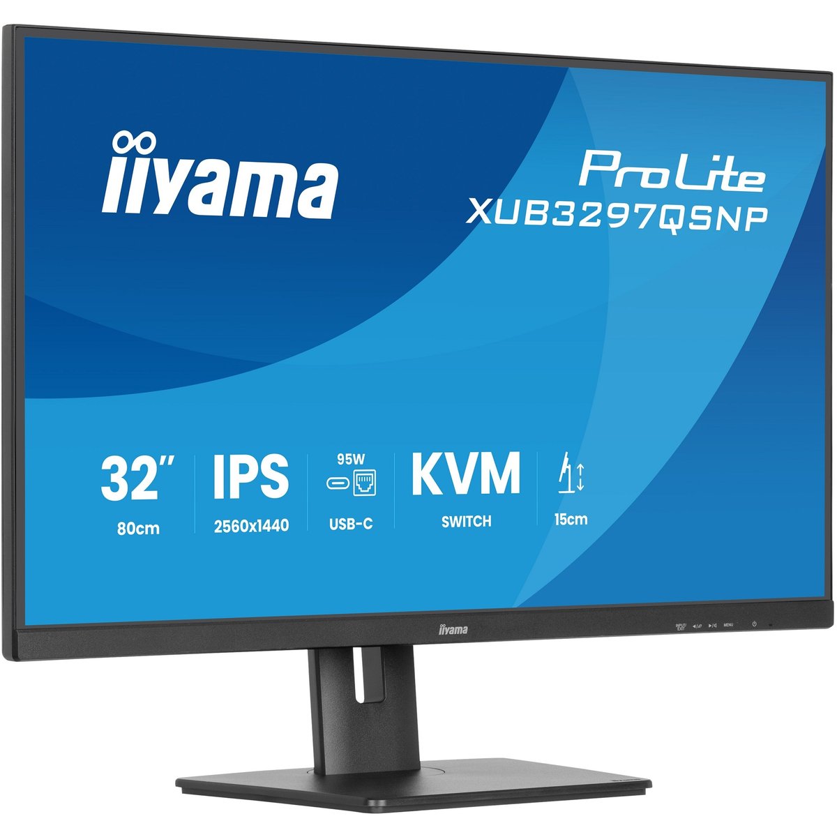 LCD IIYAMA 31.5" XUB3297QSNP-B1 {IPS 2560x1440 100Hz 1ms 350cd HDMI DisplayPort USB M/M HAS Pivot In}