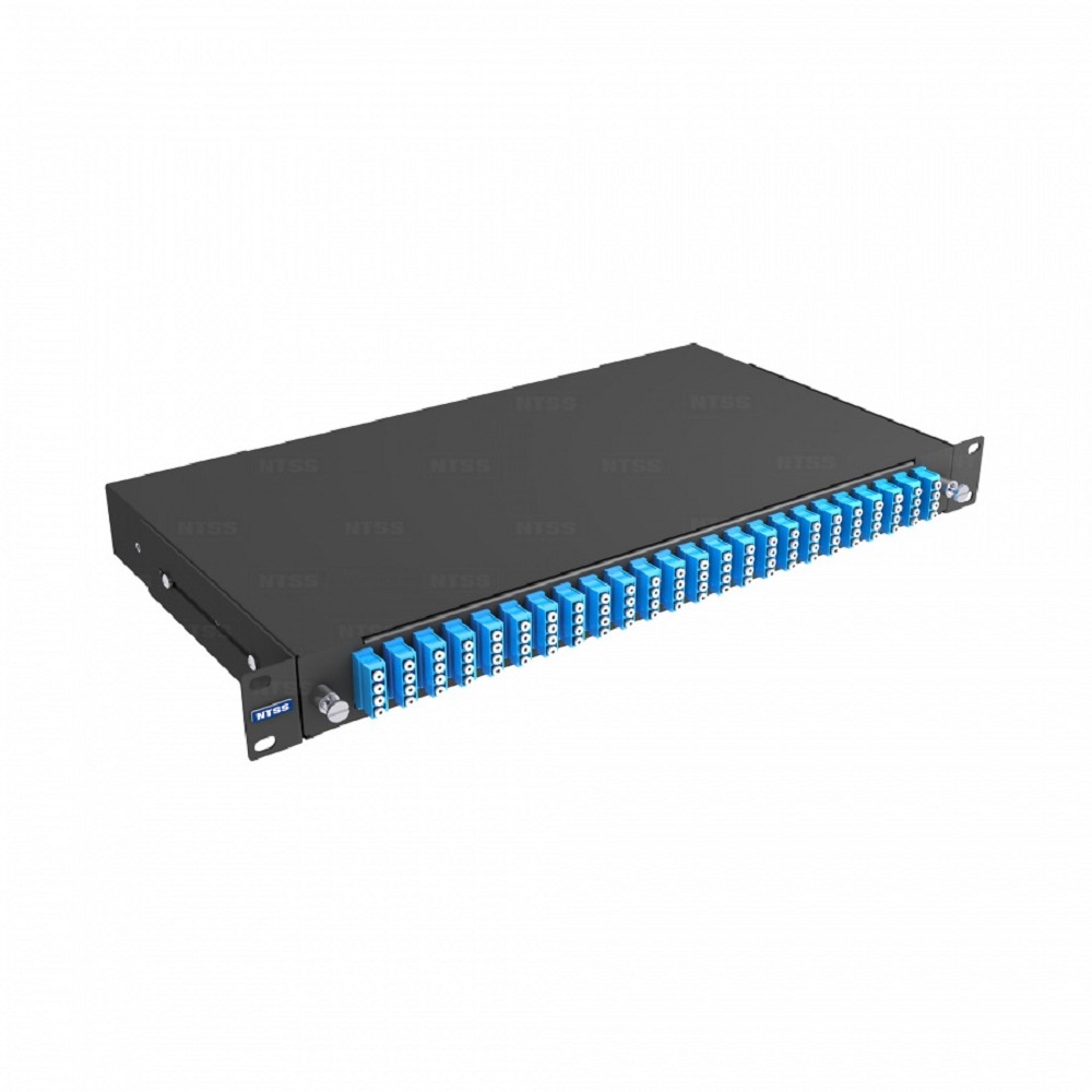 NTSS Кросс 19" NTSS PREMIUM выдвижной, предсобранный 1U, 24 порта LC/UPC quadro, 9/125 мкм, черный  (сплошная панель, сплайс-кассета 3шт, пигтейлы, КДЗС, адаптеры) NTSS-RsFOB-PM-1U-24-4LC/U-9-SP1.5G0A