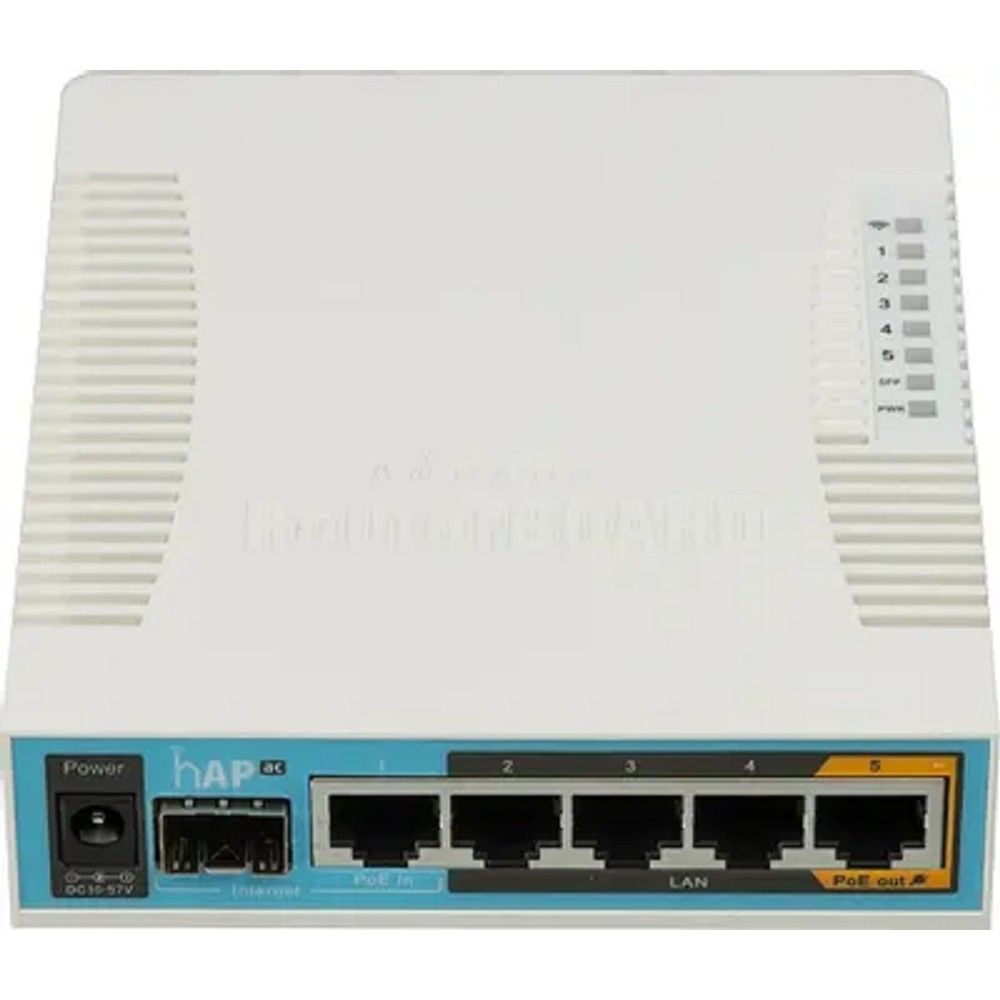 MikroTik RB962UiGS-5HacT2HnT Беспроводной маршрутизатор, hAP ac 2.4+5ГГц, 802.11a/b/g/n/ac, 5x Ethernet 1G, 1x SFP