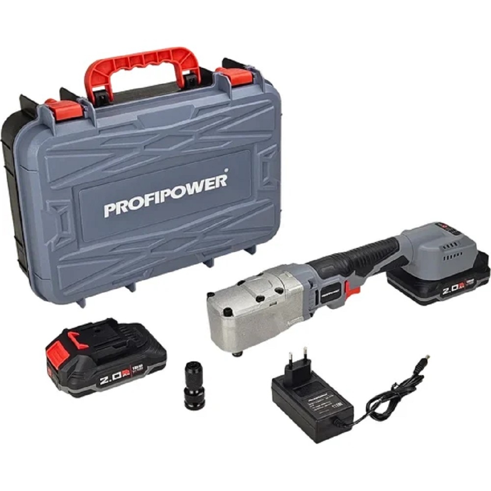 Аккумуляторный бесщеточный угловой гайковерт PROFIPOWER CNDTW-18B (18В,Li-ion-2шт, 2.0Ач, 440Нм,адаптер для бит,З/У, в коробке) [E0127]