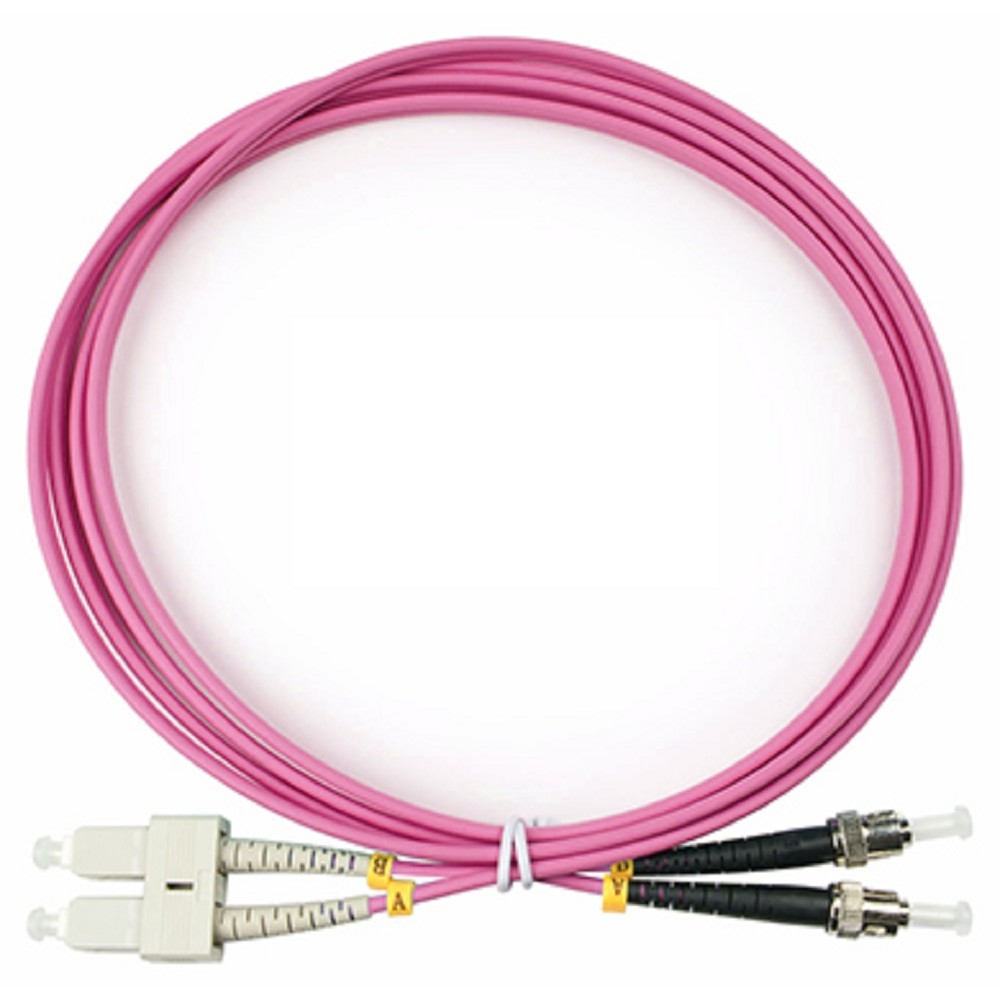 Оптический патч-корд duplex SC-ST 50/125 MM Cabeus FOP-50-OM4-SC-ST-2m 2 метра маджента LSZH
