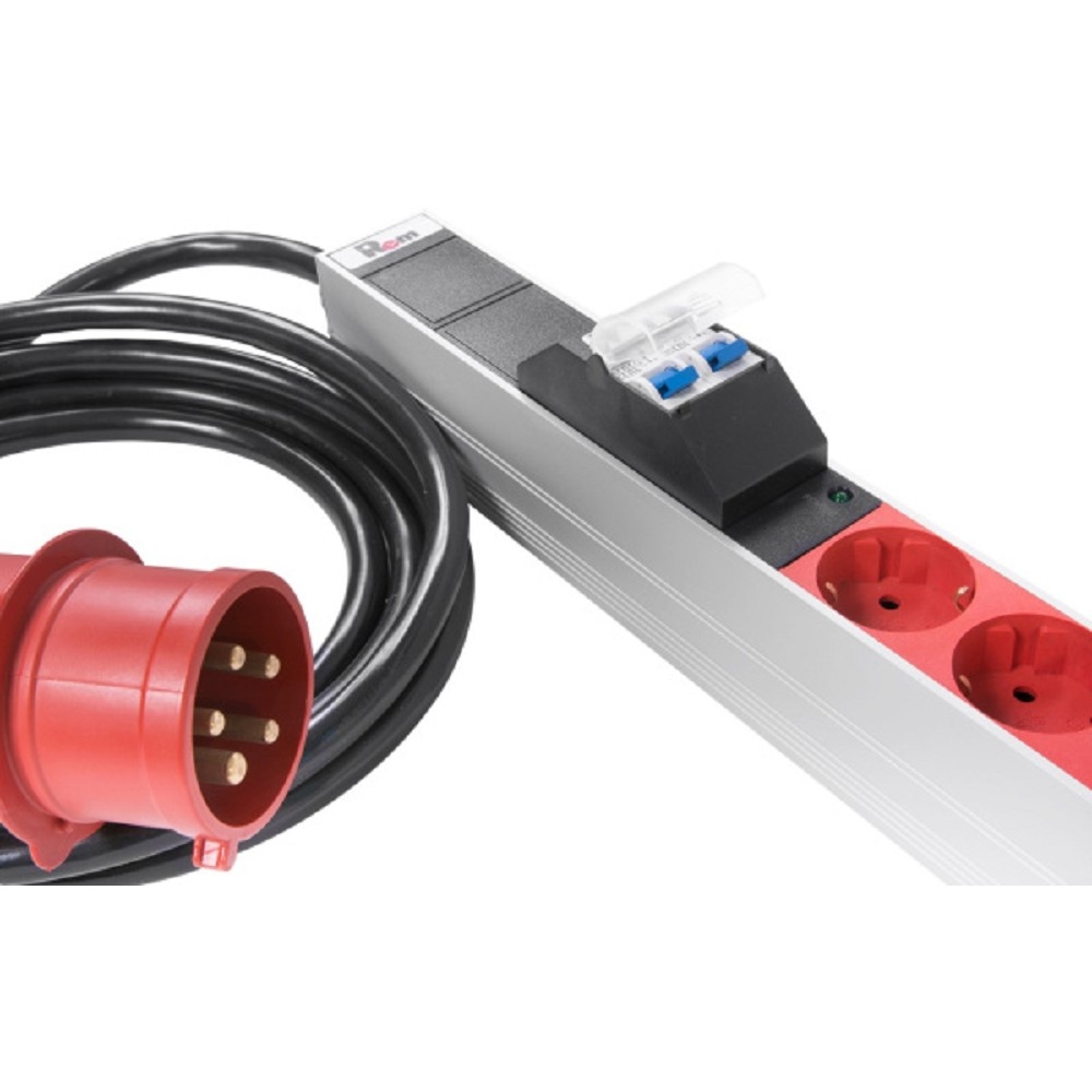 REM Верт блок розеток Rem-2MC,LINUX,мониторинг,измерение,3~16A,24S,1820мм,вх IEC309,шнур 3м