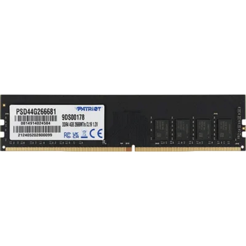 Patriot DDR4 DIMM 4GB PSD44G266681 PC4-21300, 2666MHz