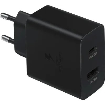 Samsung <EP-TA220NBEGEU> Зарядное устройство USB (Вх. AC100-240V, Вых. DC5V/9V/12/15/20V, USB+USB-С 3А)