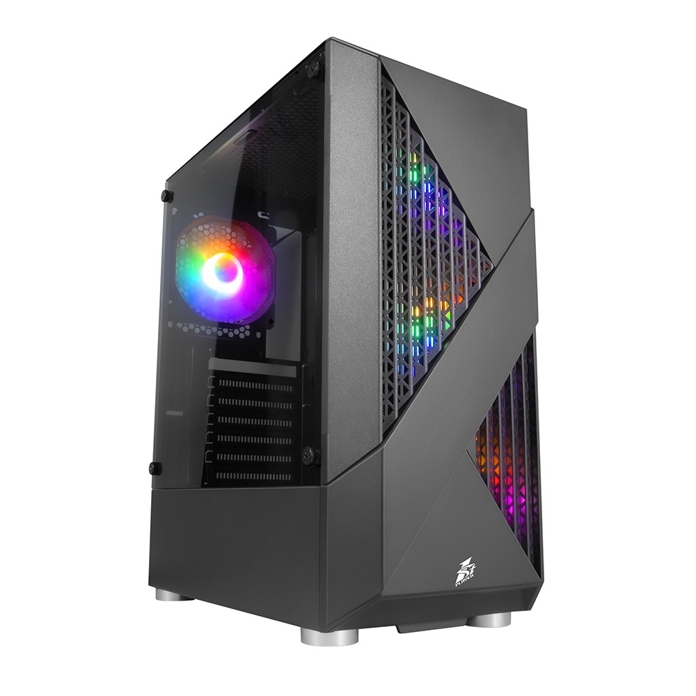 Корпус для ПК 1STPLAYER - F3-A, 2х2.5", 2х3.5", 2xUSB2.0, 1xUSB3.0, Midi Tower, без БП, цвет чёрный, F3-A-BK-4F1