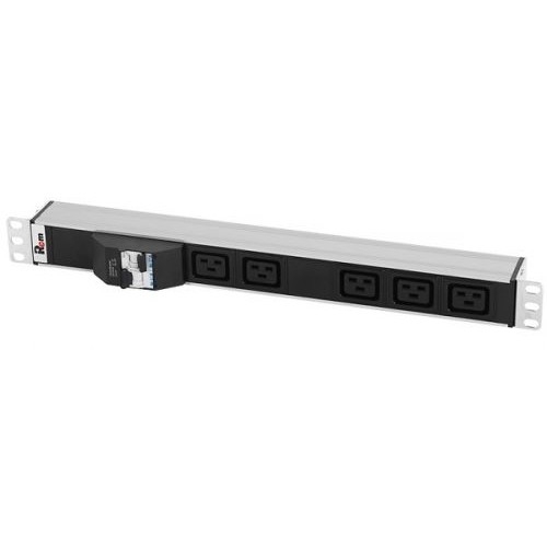 REM Блок розеток Rem-32 с авт., 5 IEC 60320 C19, 32А, алюм., 19", колодка(R-32-5C19-A-440-K)