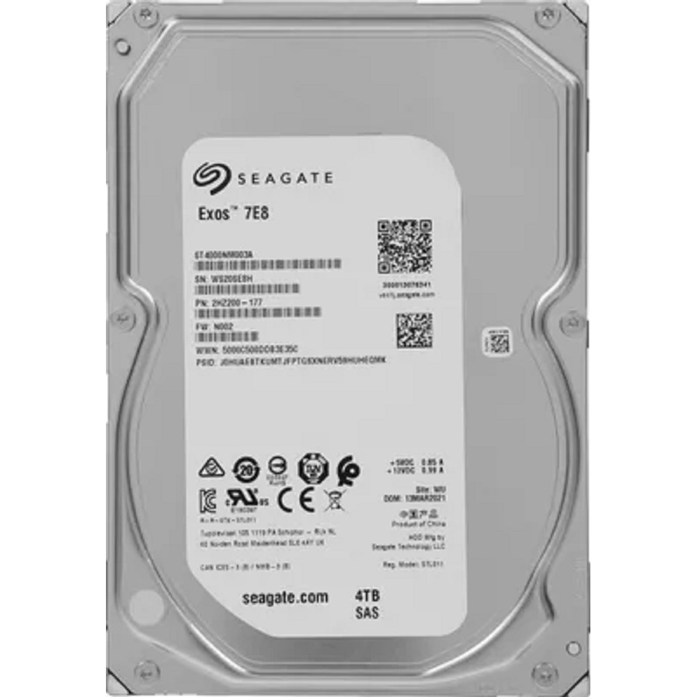 Накопитель на жестком магнитном диске Seagate Жесткий диск HDD 4TB Seagate Exos 7E8 HDD ST4000NM003A 3.5"