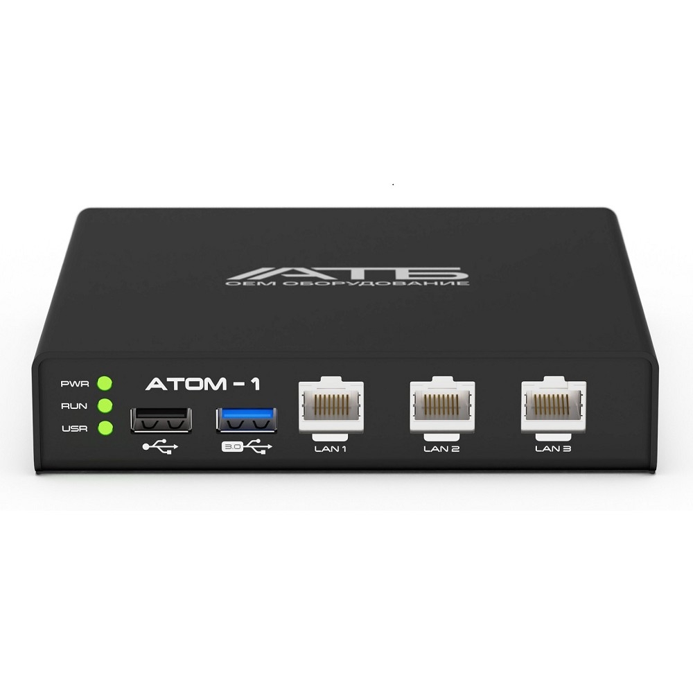 Мини-компьютер АТБ Электроника АТБ-АТОМ-1.3 (АНПБ.465235.001-05) Intel Atom E3845/DDR3L SODIMM/M.2 2242 SSD/3?RJ-45/RS-232/USB 2.0/USB 3.0/SIM