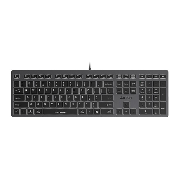 Клавиатура A4Tech Fstyler FX60 серый USB slim LED (FX60 GREY / WHITE)