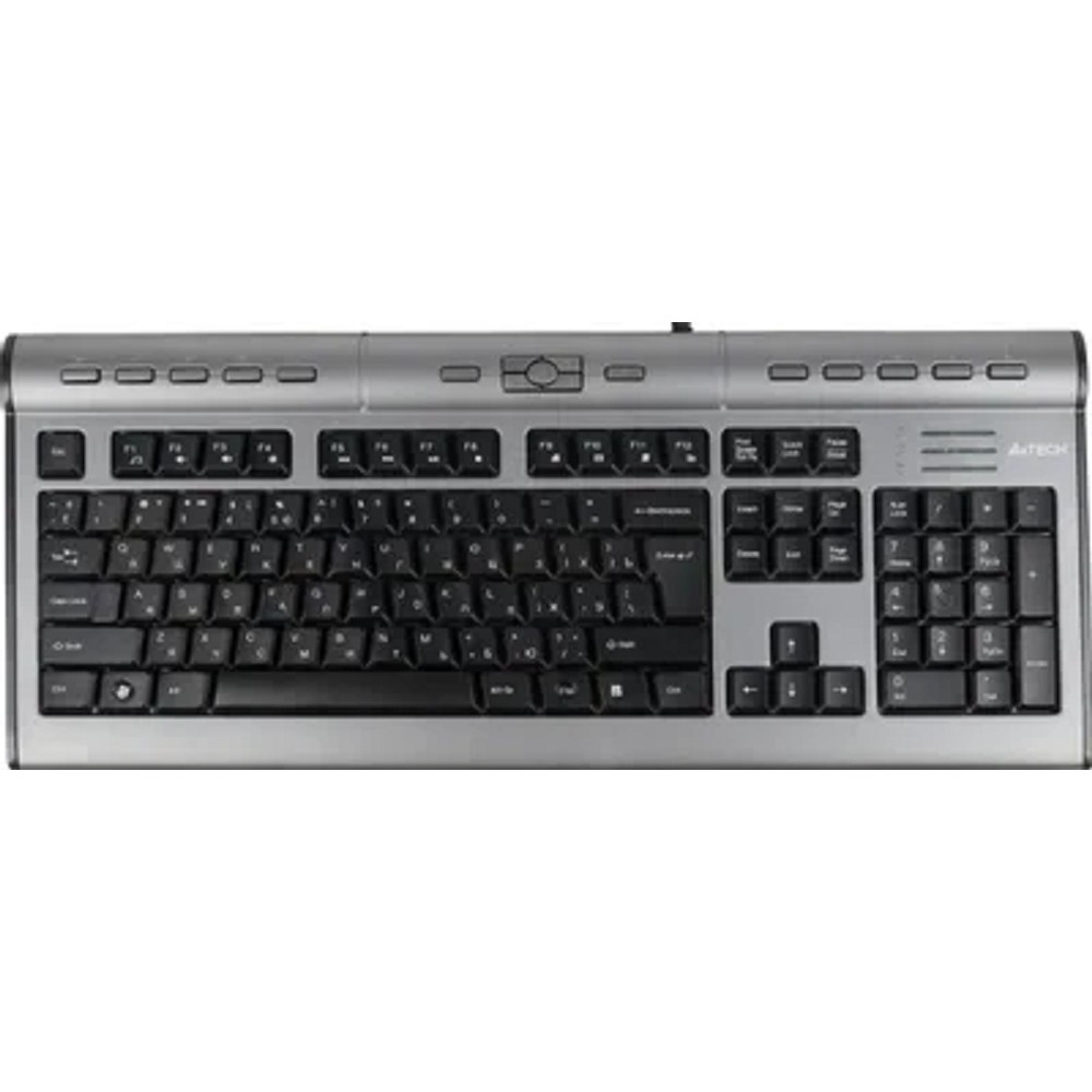 Клавиатура A-4Tech KLS-7MUU, USB, проводная с USB портом (черно-серый) [94395]