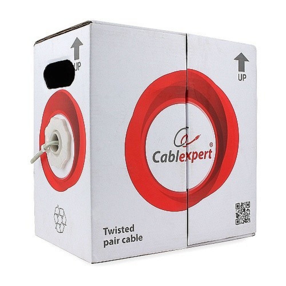 Кабель Cablexpert UPC-5051E-SOL/100 UTP5e, 4 пары, 0.51 мм, CCA, однож., 100 м, серый  (794895) {6}