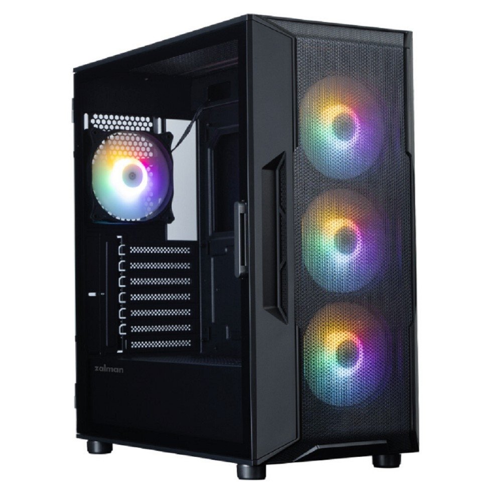Корпус ATX Zalman i3 Neo V2, Midi-Tower, без БП, черный [i3 neo argb v2 black